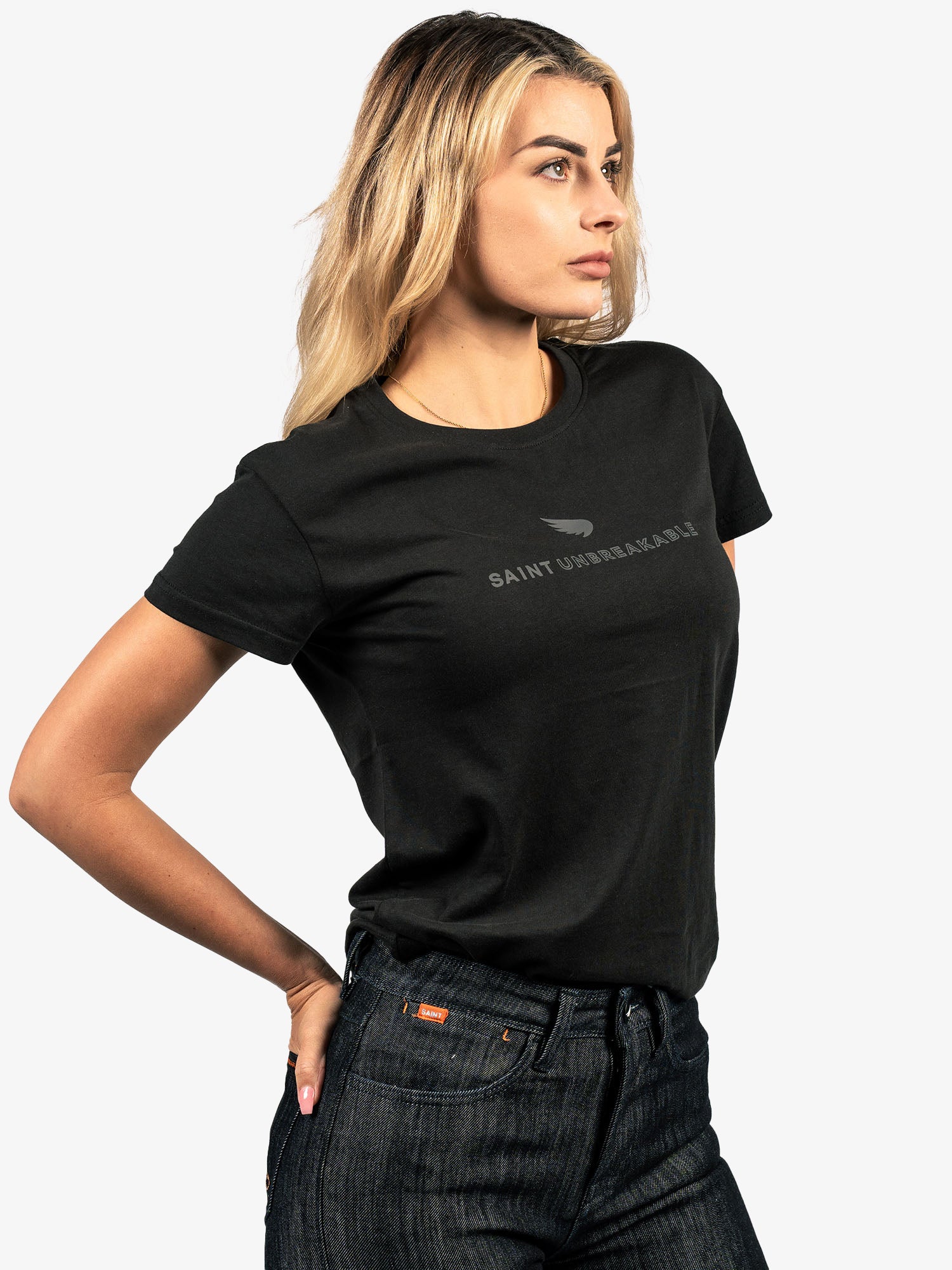 Womens SA1NT Wing Tee - Black