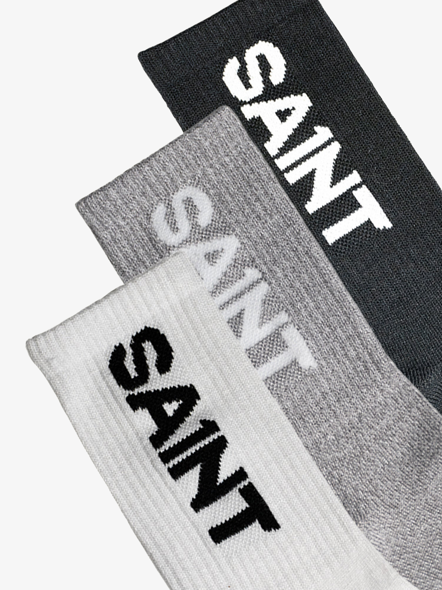 SA1NT Bamboo Crew Socks, 3 Pack - Multi Colour
