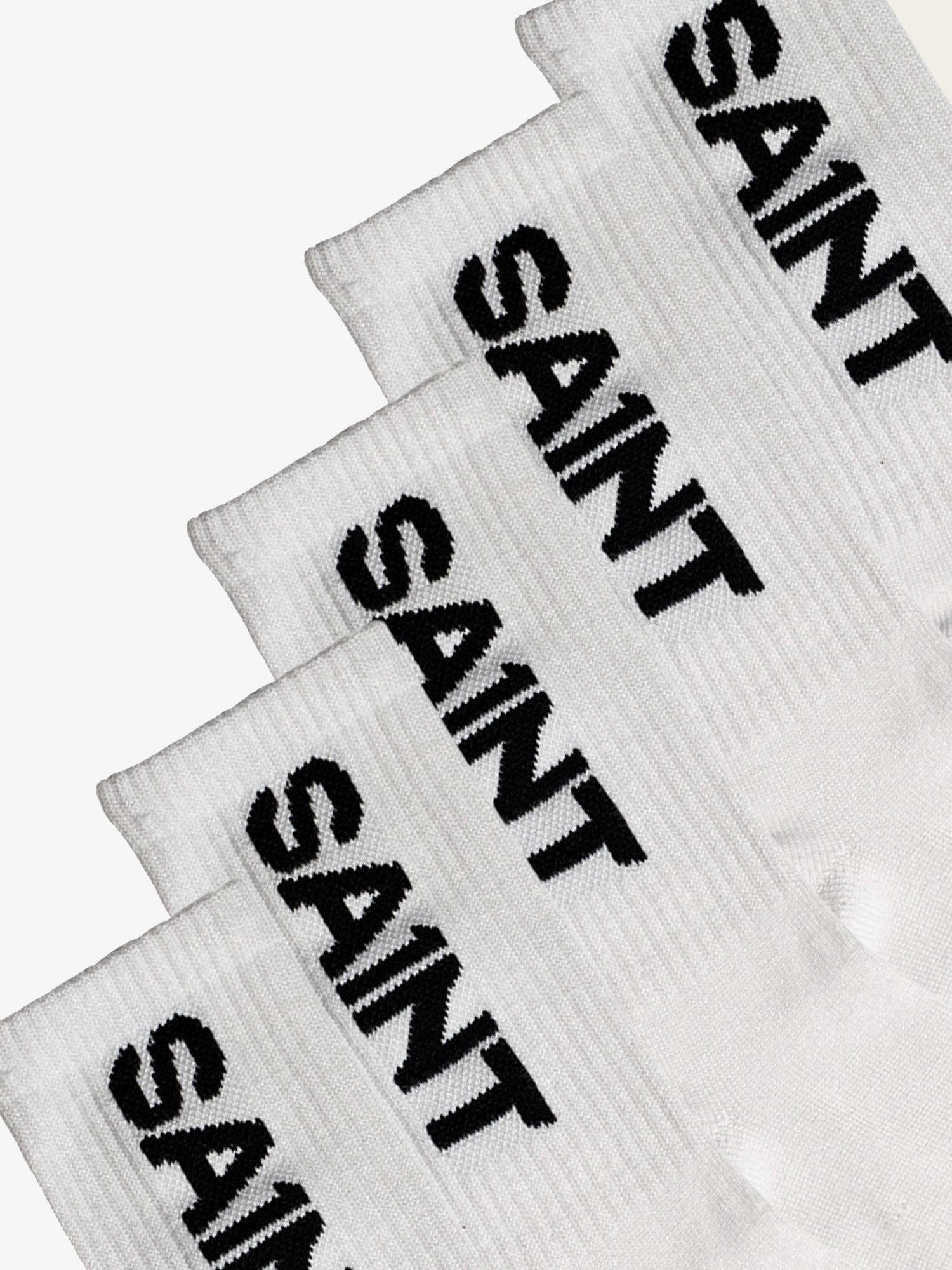 SA1NT Bamboo Crew Socks, 5 Pack - White