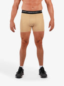 Mens Compression Game-Day 1/2 Shorts | Beige