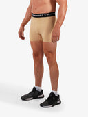 Mens Compression Game-Day 1/2 Shorts | Beige