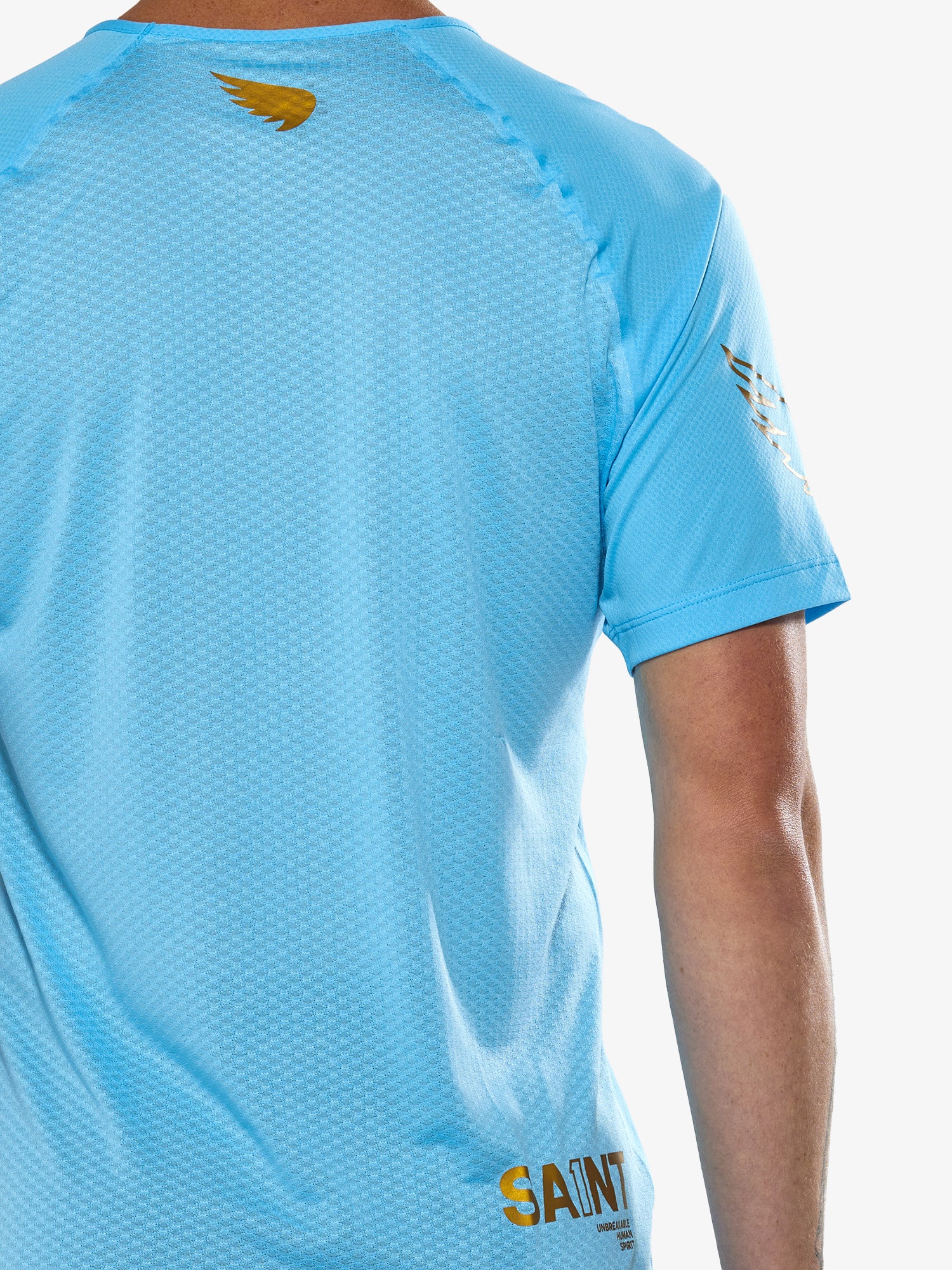 Men's P1 Elite Run Top - Light Blue