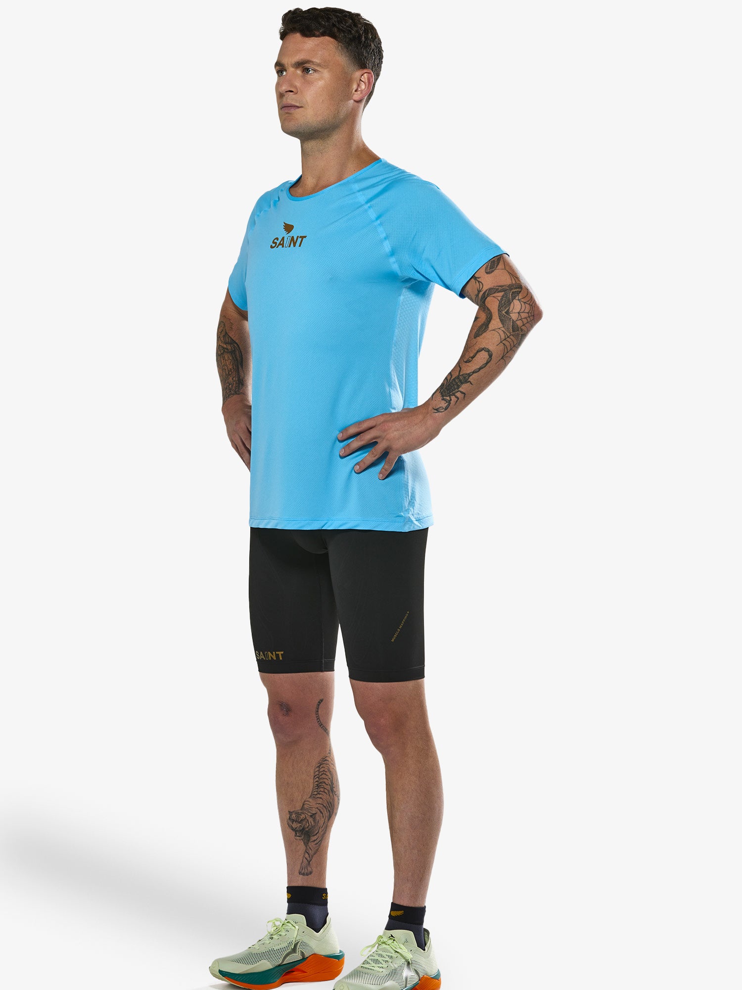 Men's P1 Elite Run Top - Light Blue