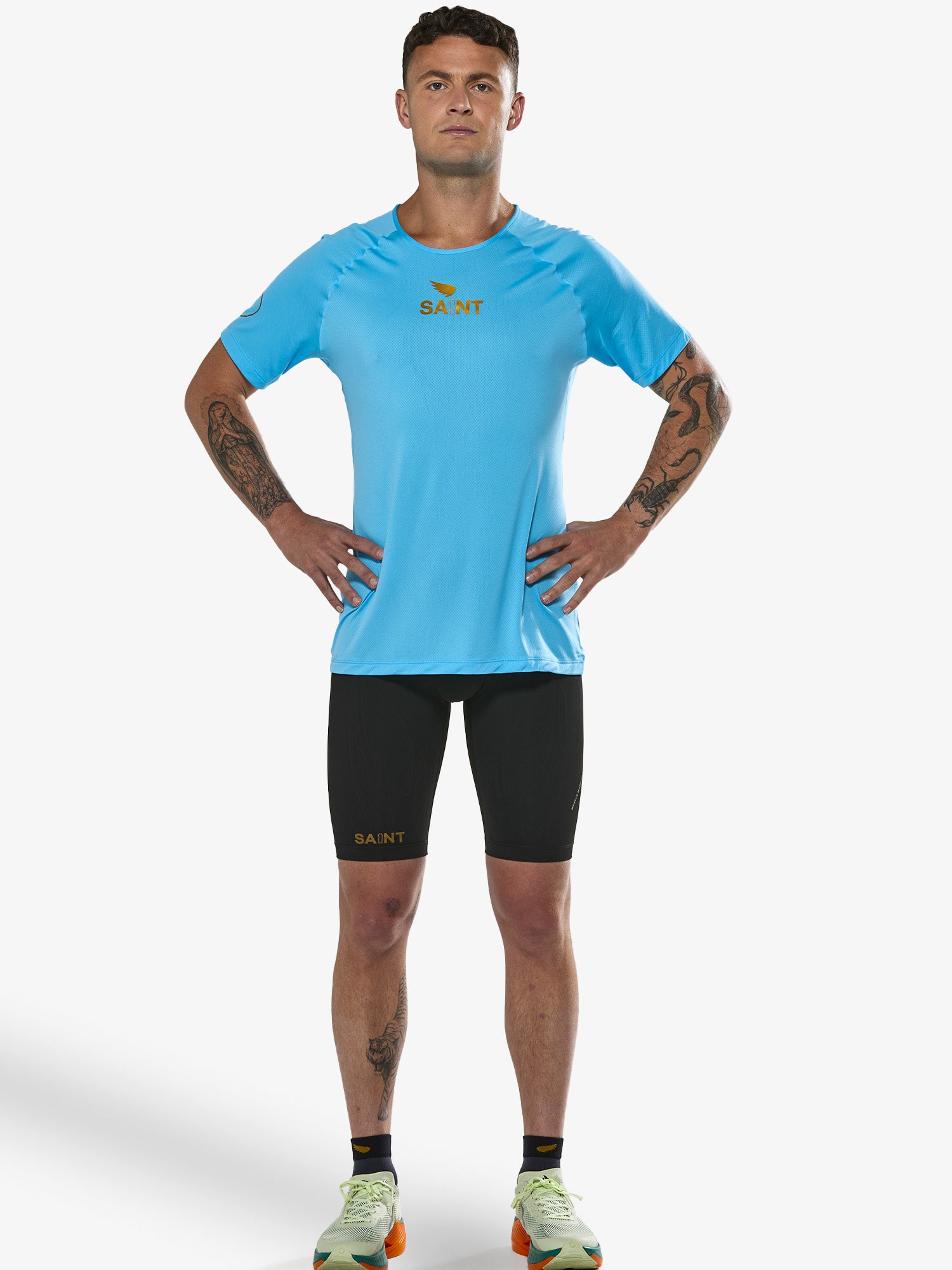 Men's P1 Elite Run Top - Light Blue