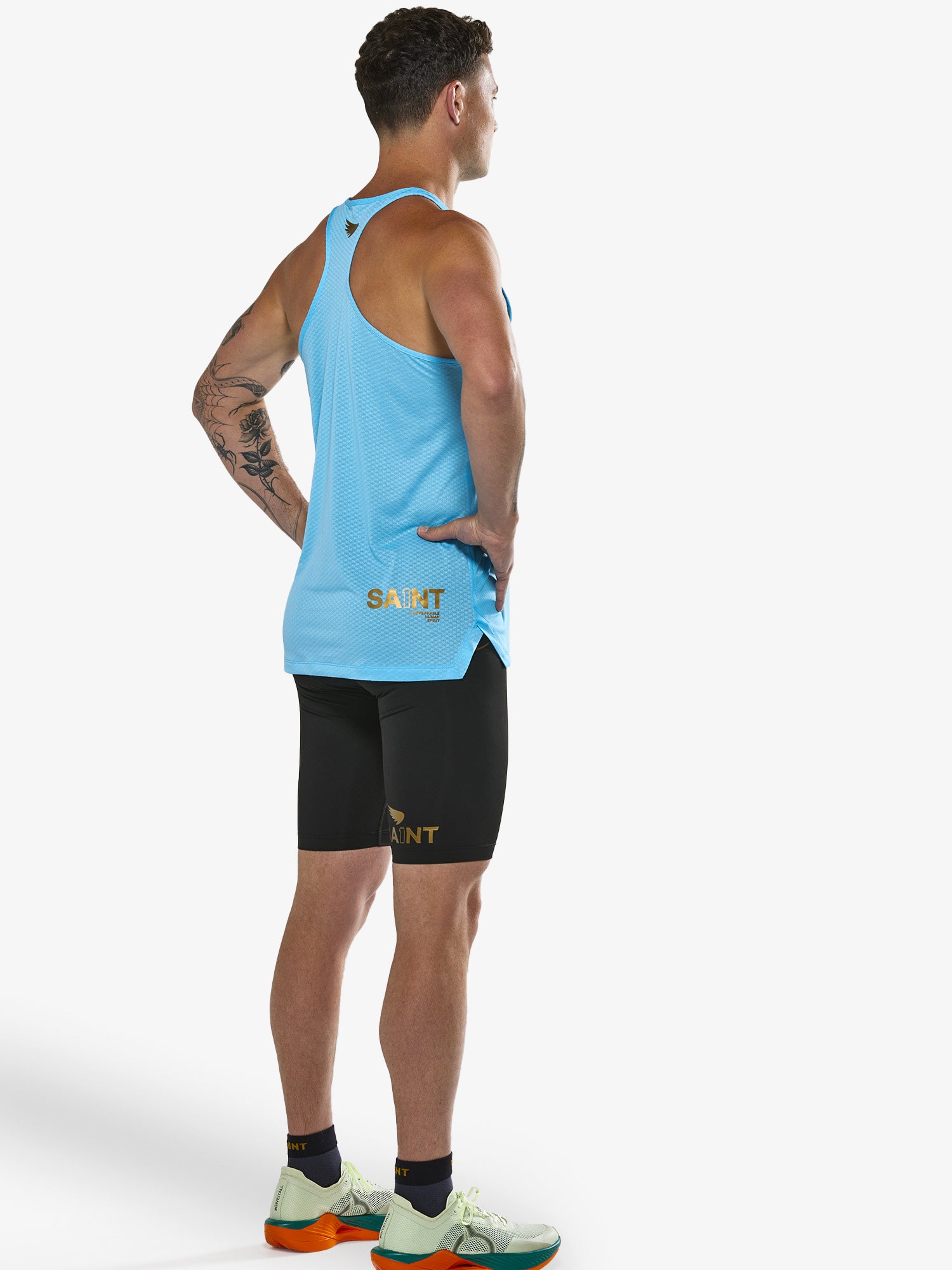 Men's P1 Elite Run Singlet - Light Blue