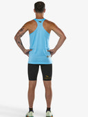 Men's P1 Elite Run Singlet | Light Blue