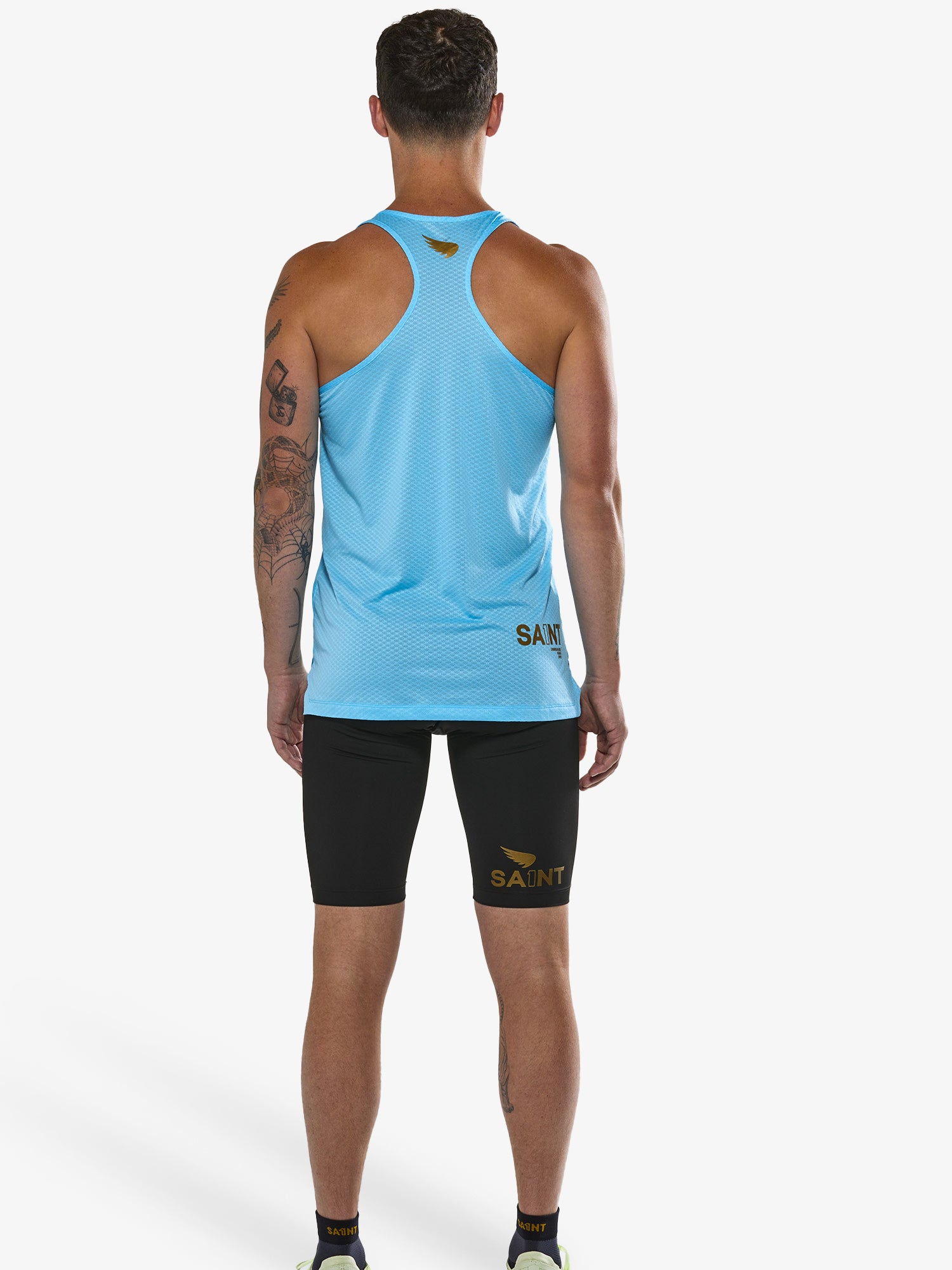 Men's P1 Elite Run Singlet - Light Blue