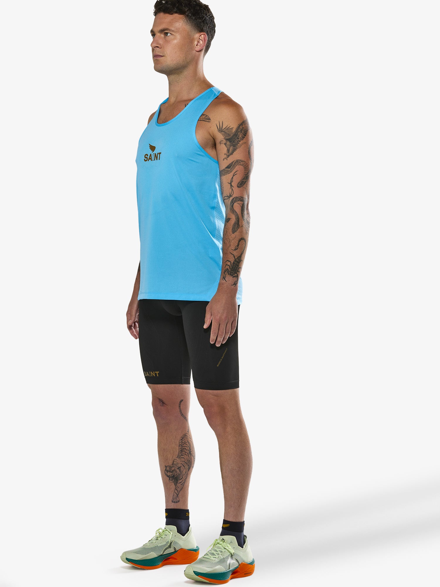 Men's P1 Elite Run Singlet - Light Blue