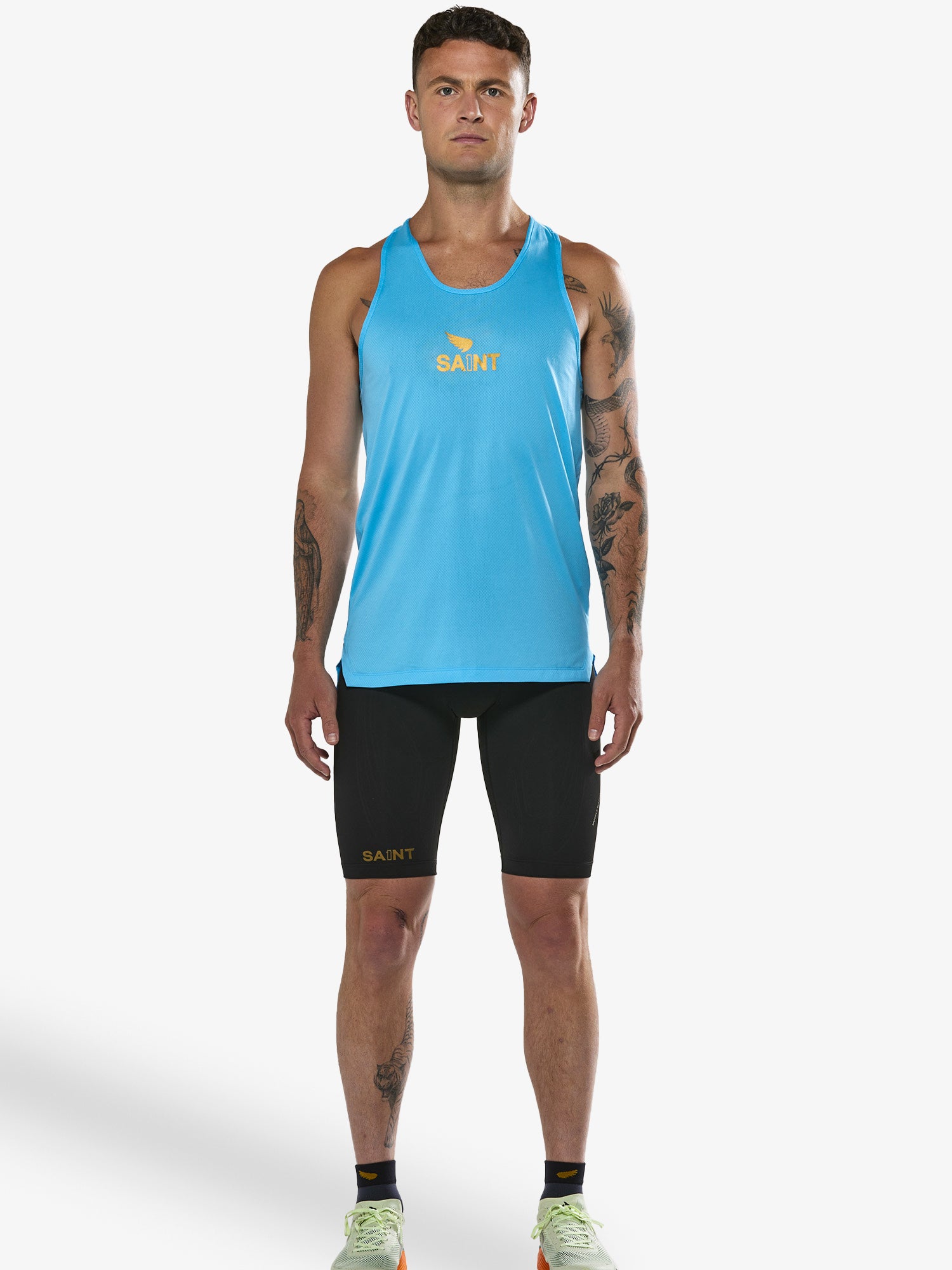 Men's P1 Elite Run Singlet - Light Blue