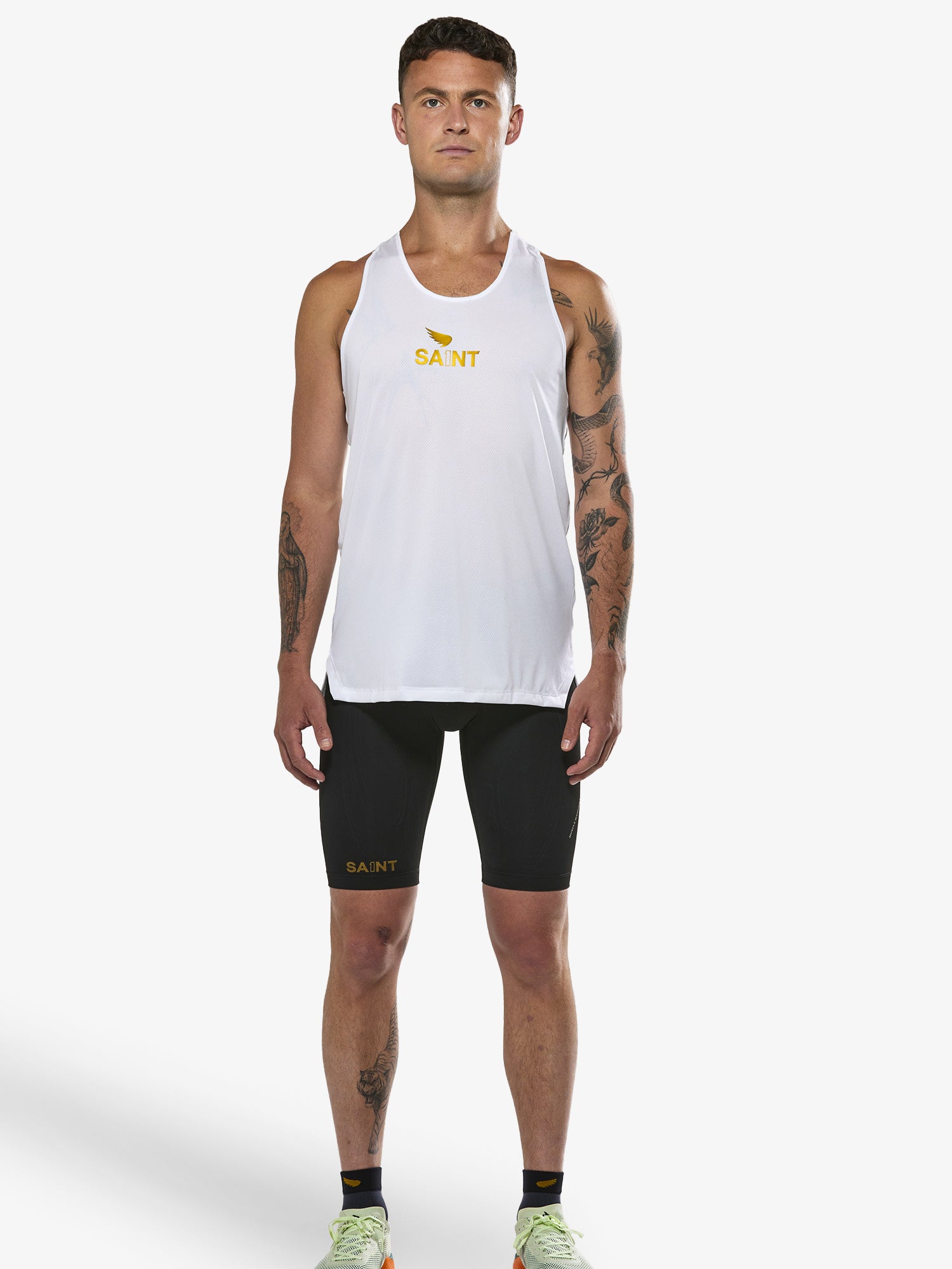 Men's P1 Elite Run Singlet - White