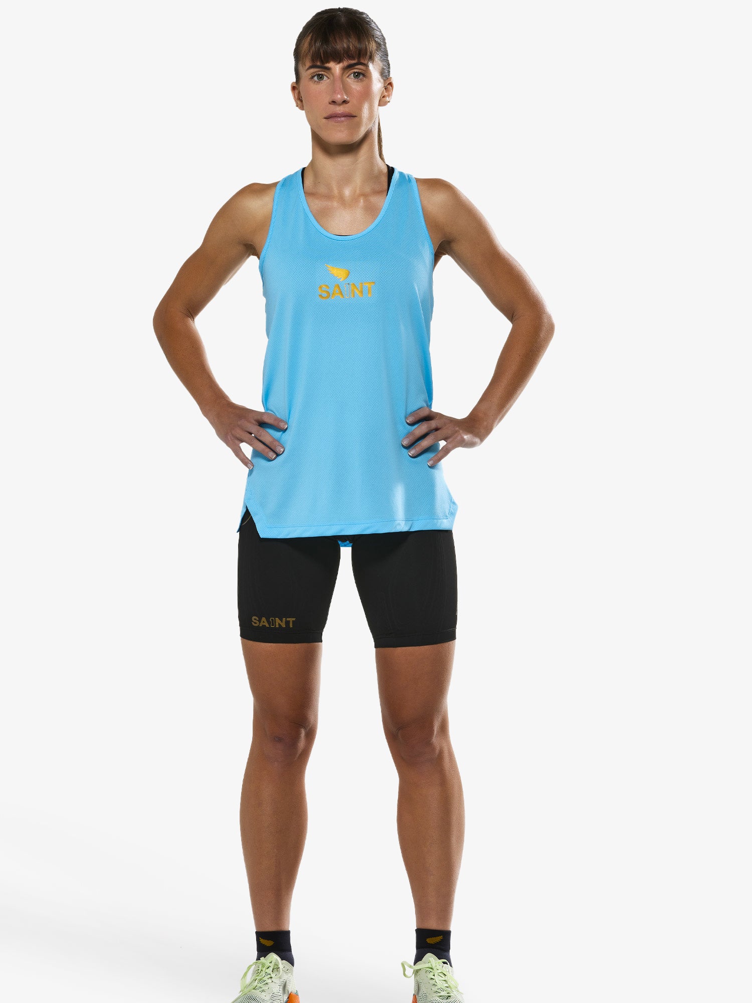 Women's P1 Elite Run Singlet - Light Blue