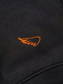 Embroidered Cotton/Tencel Hoodie | Black