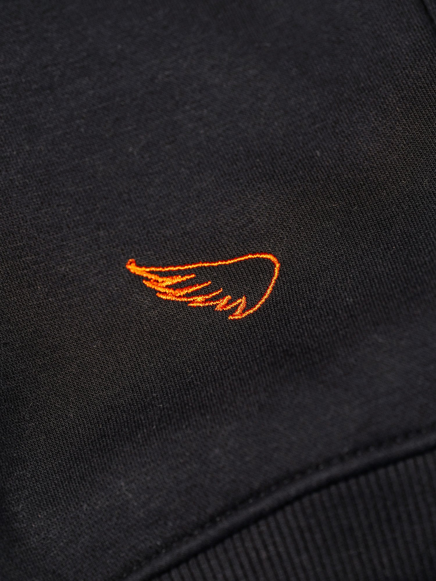 Embroidered Cotton/Tencel Hoodie - Black