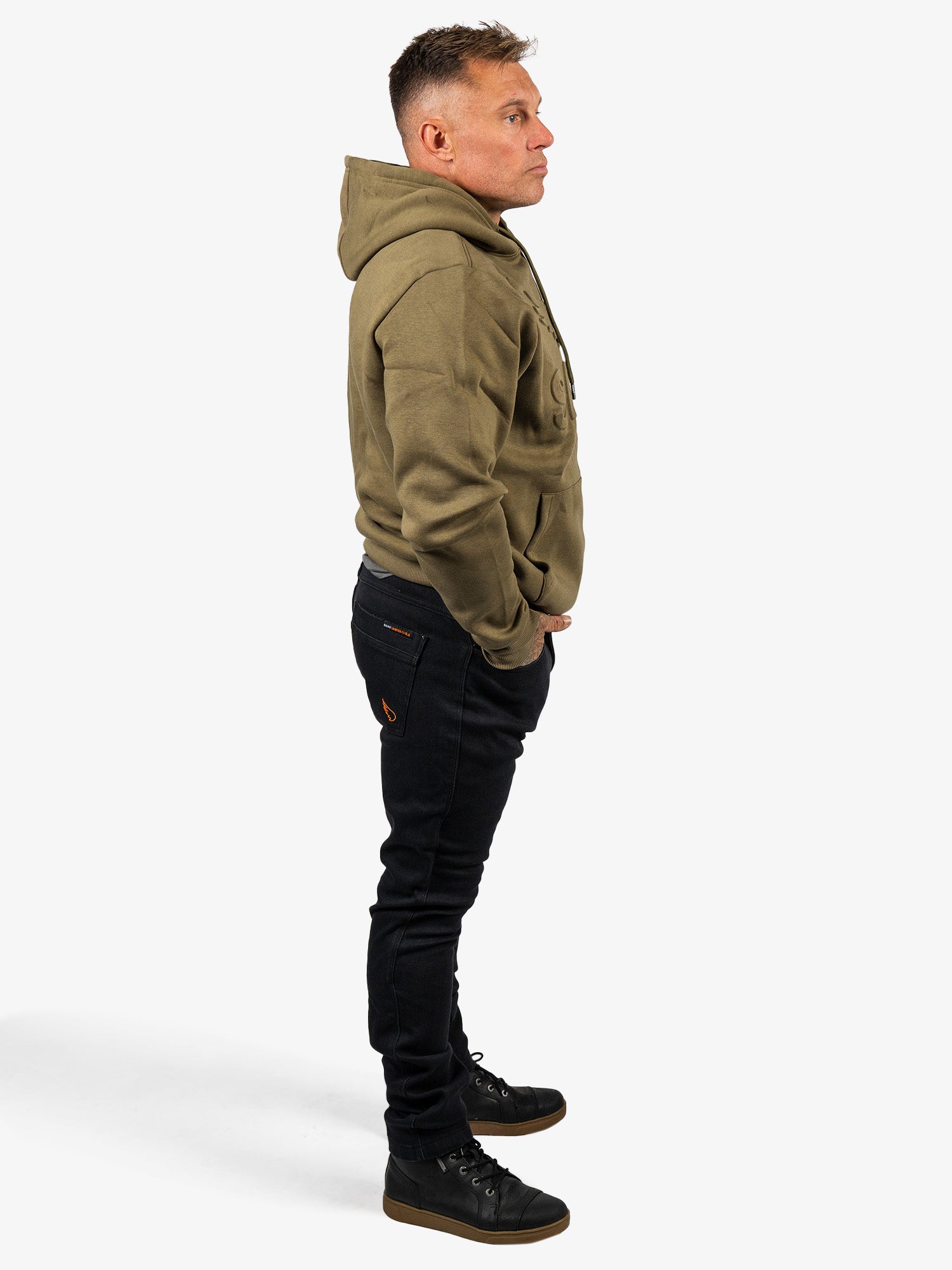 Embossed Cotton/Tencel Hoodie - Green