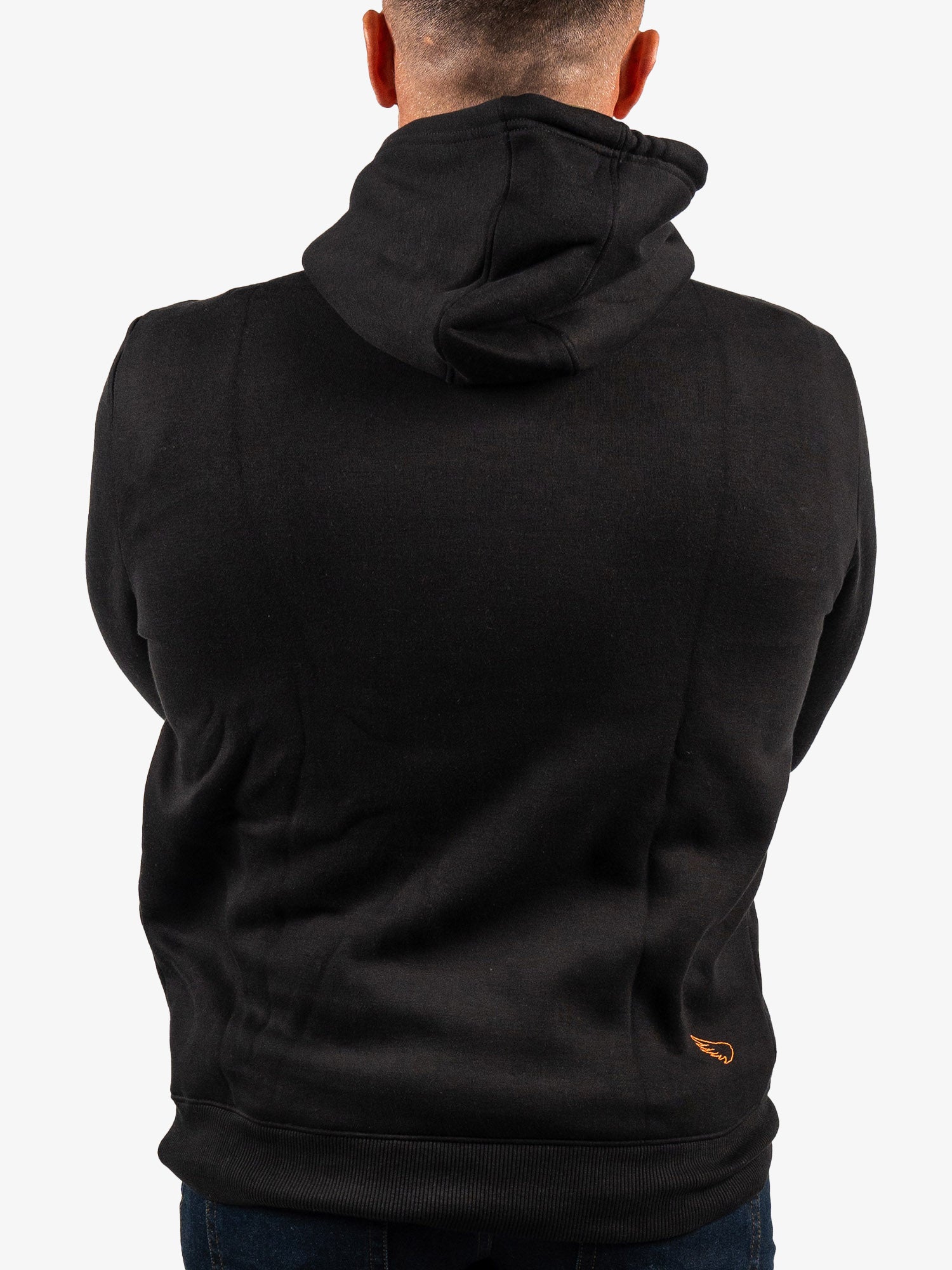 Embroidered Cotton/Tencel Hoodie - Black
