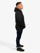 Embroidered Cotton/Tencel Hoodie | Black