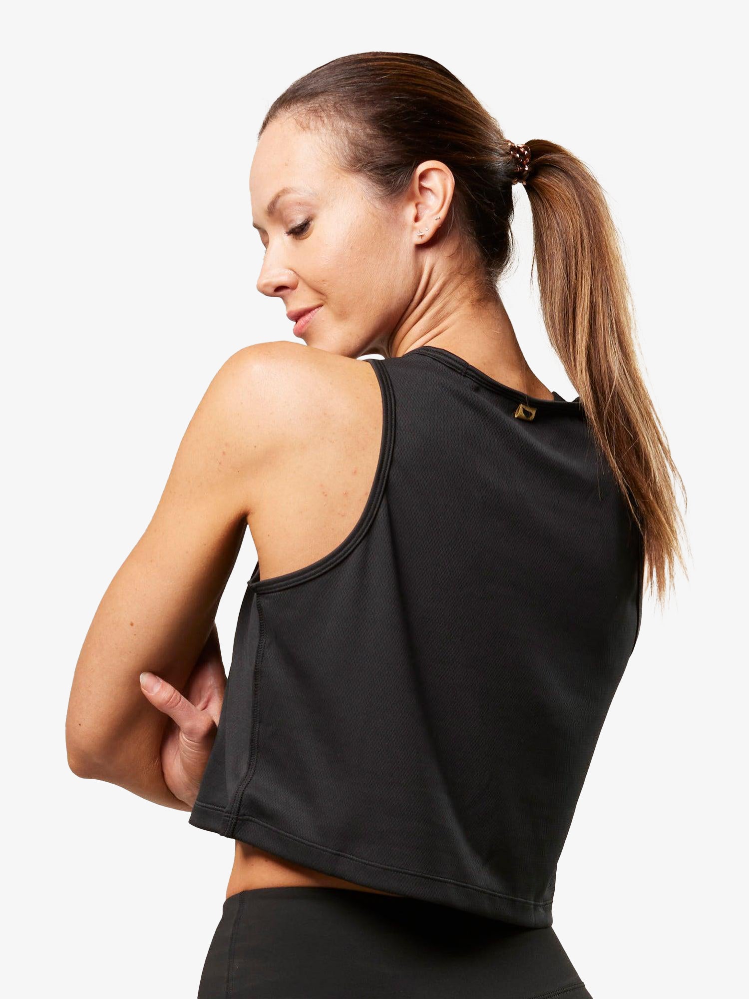 Women's Cropped Training Tank - Black