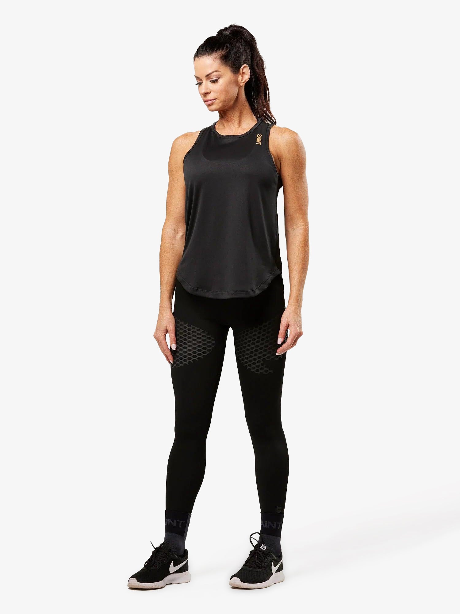 Women's Hi-Neck Training Tank - Black