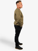 Embossed Cotton Tencel Crew | Moss Green