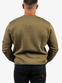 Embossed Cotton Tencel Crew | Moss Green