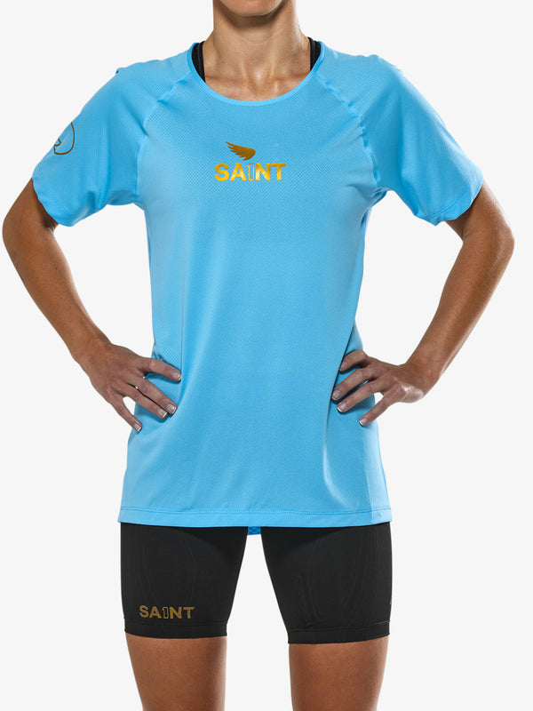 Women's P1 Elite Run Top - Light Blue