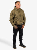 Embossed Cotton/Tencel Hoodie | Moss Green