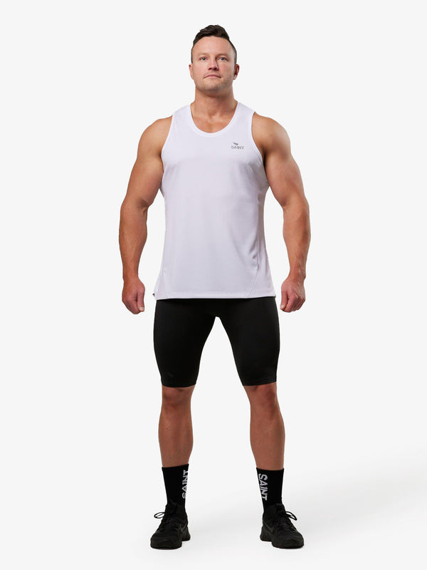 Men's Run Singlet - White