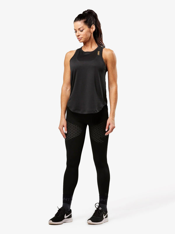 Women's Hi-Neck Training Tank - Black